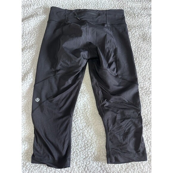 Lululemon Pants - Lululemon Run For Your Life Crop Leggings‎ Black Women's Size 6